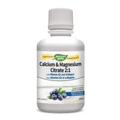 Nature's Way Calcium & Magnesium Citrate 2:1 with Vitamin K2 & Collagen, Blueberry