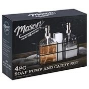 Mason Pump and Caddy Set, Soap, 4 Piece