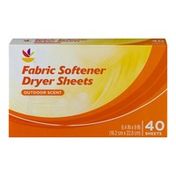 SB Fabric Softener Dryer Sheets Outdoor Scent - 40 CT