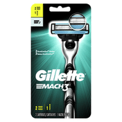 Gillette Men'S Razor Handle + 2 Blade Refills