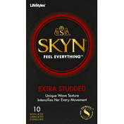 SKYN Condoms, Non-Latex, Lubricated, Extra Studded