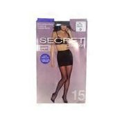 Secret Collection Size D N Black Tummy Hip Shaping Ultra Sheer Pantyhose