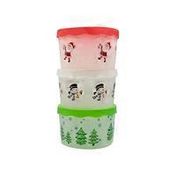 Christmas Round Container With Lid