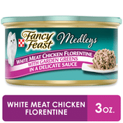 Purely Fancy Feast Gravy Wet Cat Food, Medleys White Meat Chicken Florentine With Garden Greens