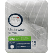 Safeway Underwear, for Men, Maximum Absorbency, Small/Medium