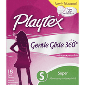 Playtex Tampons, Plastic, Super Absorbency, Fresh Scent Deodorant
