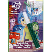 Disney Invisible Ink Magic Pen Painting Sticker Puzzles, Inside Out, Mixed Emotions
