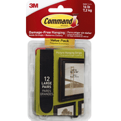 3M Command Strips, Picture Hanging, Large, Value Pack