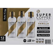Super Coffee Coffee Beverage, Enhanced, Vanilla, 12 Pack