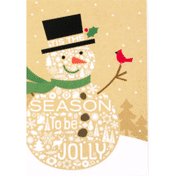 Hallmark Holiday Boxed Cards, Jolly Snowman (16 Cards and 17 Envelopes)