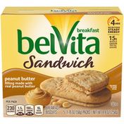 belVita Breakfast Biscuit Sandwiches, Peanut Butter Flavor
