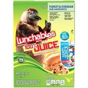 Lunchables Turkey & Cheddar Cheese Sub Sandwich Meal Kit with Capri Sun Fruit Punch 100% Juice Drink & Mini Chocolate Chip Cookies