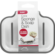 Spectrum Sponge & Soap Dish, Grey, Sink