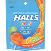 Halls Kids Orange Vitamin C Supplement Lozenges