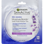 Garnier Sheet Mask, Moisture Bomb, with Lavender Essential Oil + Hyaluronic Acid