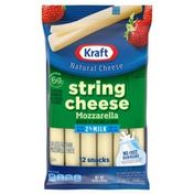 Kraft String Cheese Mozzarella Cheese Snacks with 2% Milk