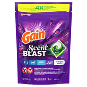 Gain Flings! Liquid Laundry Detergent Pacs Designed For Large Loads, Midnight