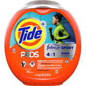 Tide Pods Plus Febreze, Sport Odor Defense Liquid Laundry Detergent Pacs, Active