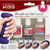 Kiss Nail Kit, Brush-on-Gel, Short Length