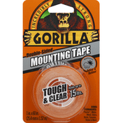 Gorilla Glue Mounting Tape, Double-Sided, Tough & Clear
