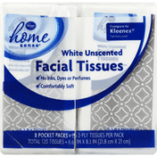 Kroger Facial Tissues, Unscented, White, 2-Ply, Pocket Packs
