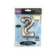 Amscan Number 2 Silver Foil Balloon