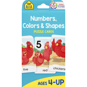School Zone Puzzle Cards, Numbers Colors & Shapes