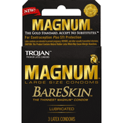 Trojan Condoms, Lubricated, Bareskin, Large Size