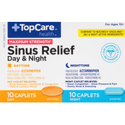 TopCare Sinus Relief, Day & Night, Maximum Strength, Caplets