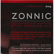 Zonnic Stop Smoking Aid, 4 mg, Gum, Cinnamon