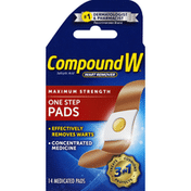 CompoundW Wart Remover, Maximum Strength, One Step Pads