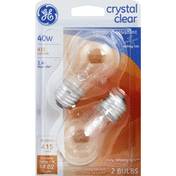 GE Decorative Bulbs, Crystal Clear, Ceiling Fan, 40 Watts