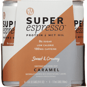 Super Coffee Espresso Beverage, Caramel, 4 Pack