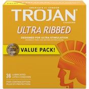 Trojan Ultra Ribbed Condoms For Ultra Stimulation,  Count, 1 Pack