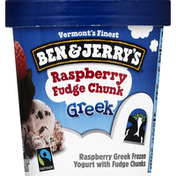 Ben & Jerry's Frozen Yogurt, Greek, Raspberry Fudge Chunk