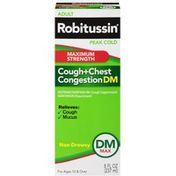 Robitussin Adult DM Max Maximum Strength Liquid Cough Suppressant/Expectorant