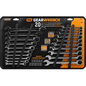 GearWrench Wrench Set, Ratcheting Combination, 20 Pieces
