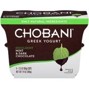 Chobani Indulgent Mint & Dark Chocolate Whole Milk Greek Yogurt