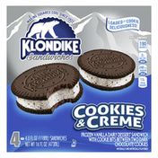 Klondike Frozen Dairy Dessert Sandwiches Cookies and Creme