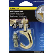 Hillman Group Hook, Multi Purpose, Brass Finish