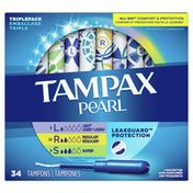 Tampax Tampons Unscented Trio Pack Light/Regular/Super Absorbency