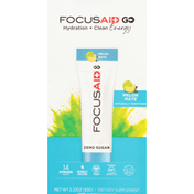 FocusAid Go Hydration + Clean Energy, Zero Sugar, Melon Mate, Powder Packets