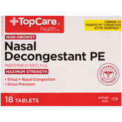 TopCare Maximum Strength Nasal Decongestant Pe Non-Drowsy Phenylephrine Hcl 10 Mg Tablets