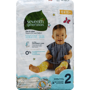Seventh Generation Diapers, Sensitive Skin, Free & Clear, 2 (12-18 lb)