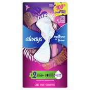 Always Radiant Heavy Flow Sanitary Pads Light Clean Scent With Wings