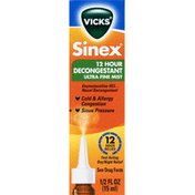 Vicks Sinex 12 Hour Decongestant Nasal Spray Ultra Fine Mist, Respiratory Care