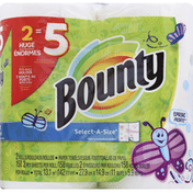 Bounty Paper Towels, Select-A-Size, Huge Rolls, Spring Prints, 2-Ply