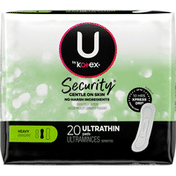 U by Kotex Security Ultra Thin Pads, Heavy Flow, Long, Unscented