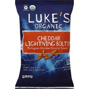 Lukes Cheddar Cheese Snacks, Multigrain, Cheddar Lightning Bolts