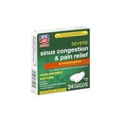 Rite Aid Pharmacy Sinus Congestion & Pain Relief, Severe, Daytime, Caplets, Cool Blast Flavor, 24 caplets